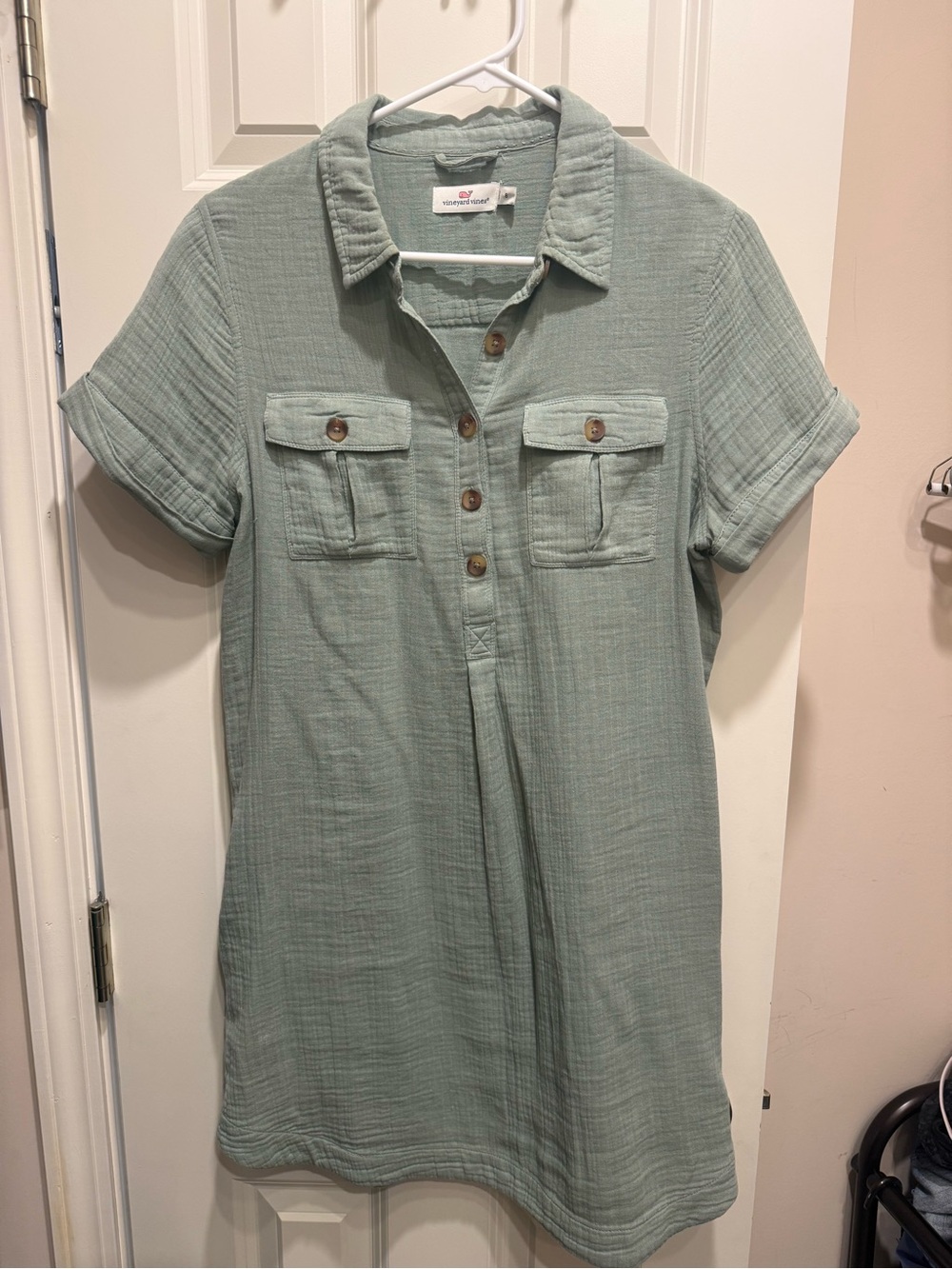 Vineyard Vines Olive Green Button-Front dress